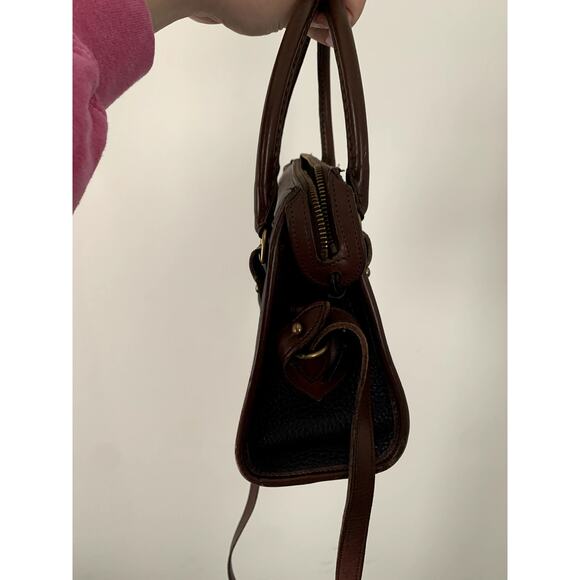 Dooney and Bourke Black and Brown Satchel Crossbody Bag Purse - Picture 6 of 10